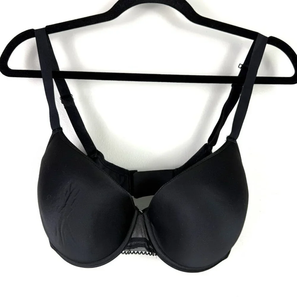 Chantelle 32DDD Black Lace Underwire Bra Smooth T-Shirt Everyday Comfort Fit